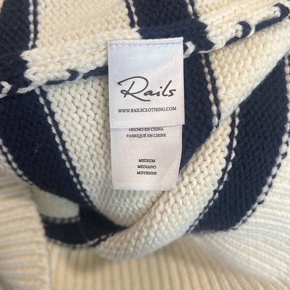 Rails Allie Ivory & Navy Striped Sweater Size M - Picture 9 of 12